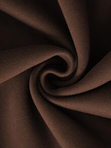 SHEIN EZwear Quần áo thể thao nữ Dây kéo Lễ Các Thánh Giải trí - Cà phê nâu - Xem 3