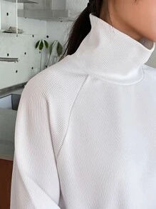DAZY Turtleneck Raglan Sleeve Tee Long Sleeve Women - White - View 7