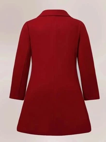 SHEIN Clasi Manteau de survêtement à double boutonnage avec col châle, hiver
