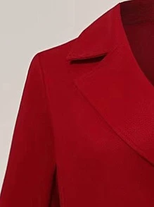 SHEIN Clasi Manteau de survêtement à double boutonnage avec col châle, hiver