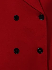 SHEIN Clasi Manteau de survêtement à double boutonnage avec col châle, hiver