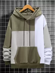 Manfinity Hombres Capucha con costura con bolsillo de canguro - Multicolor - Ver 1