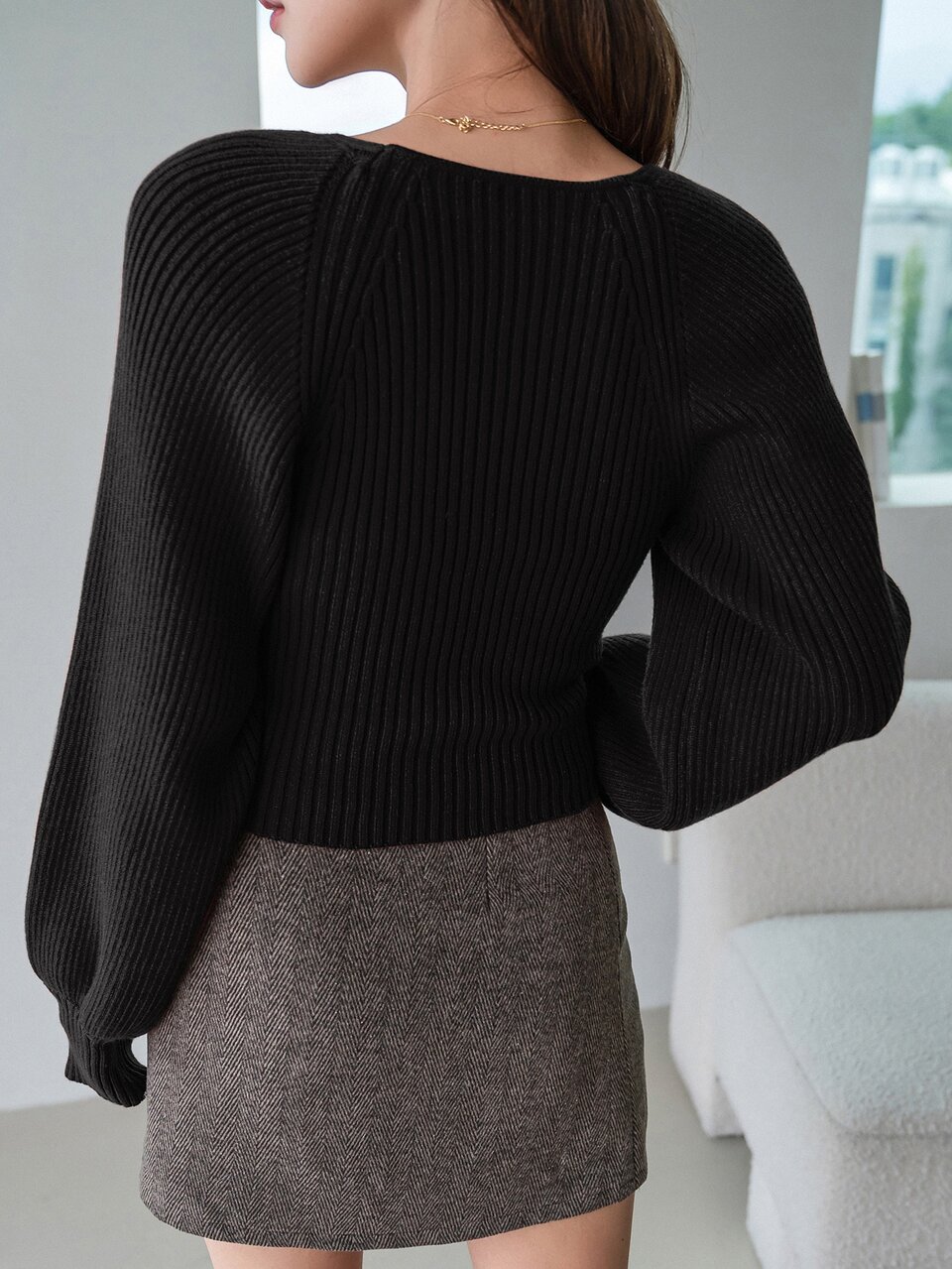 Sweetheart Neck Raglan Sleeve Sweater Fall