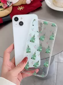 Christmas Tree Clear Phone Case - Multicolor - View 3