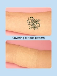 4pcs/Set Full Coverage Sticker, Practical Tattoo Scar Concealer Tape, Waterproof Scar Covering, Suitable For All Skin Types, Blemish Covering Tape, 2.5cm*9m - Brown - View 4
