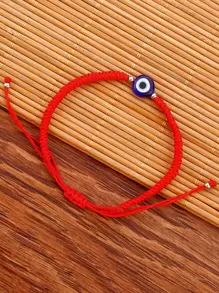 Evil Eye Decor Bracelet - Red - View 2
