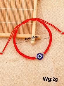 Evil Eye Decor Bracelet - Red - View 3