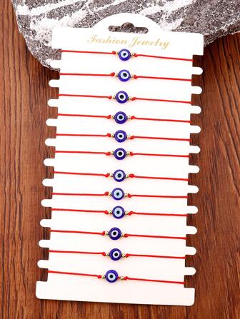 12 pièces Bracelet mauvais œil