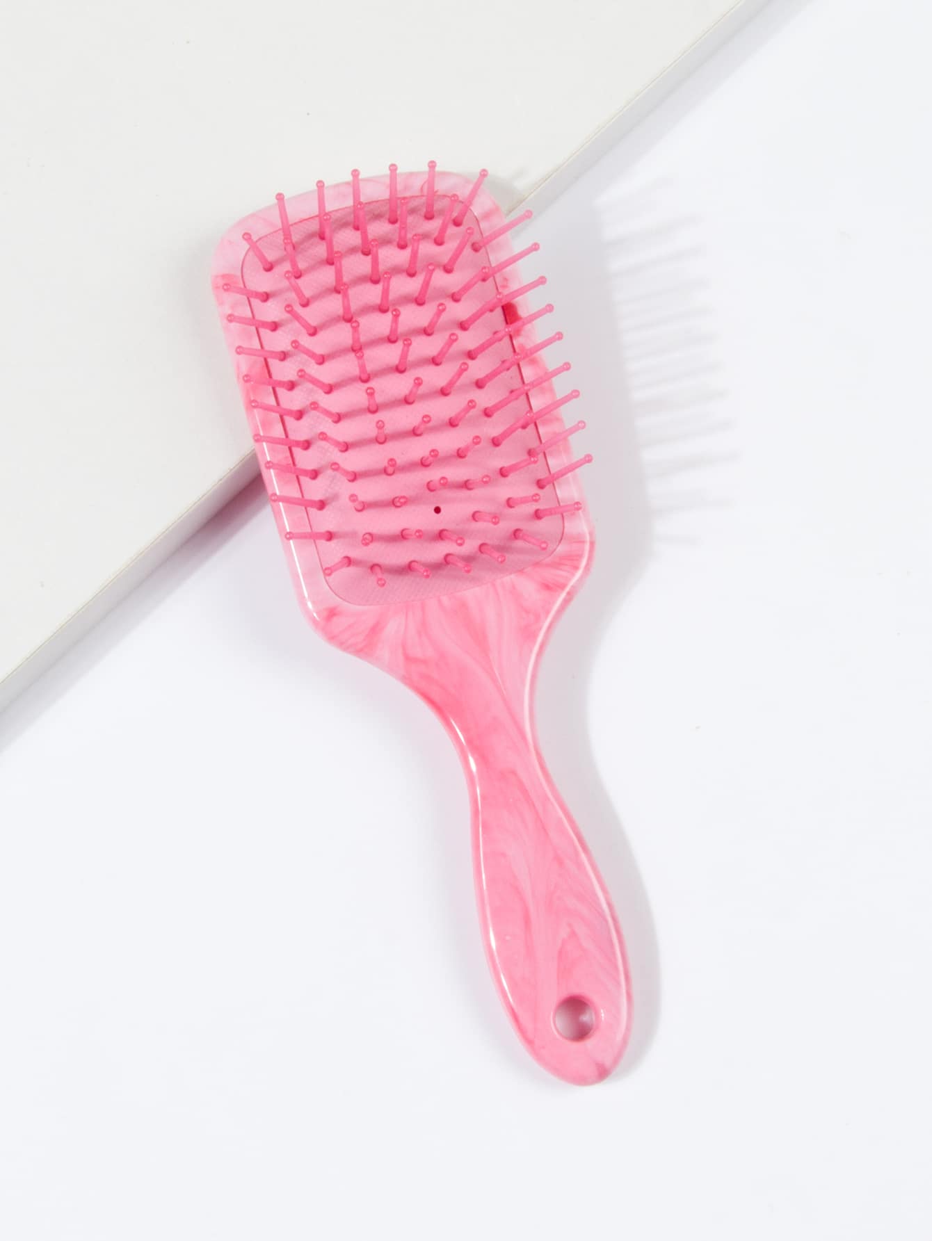 1入組便攜式粉色頭皮按摩髮刷，帶有氣墊，適用於兒童和女性髮刷梳理 - 粉色 - 查看 1