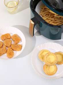 50 piezas Papel para hornear unicolor freidora - Blanco - Ver 6