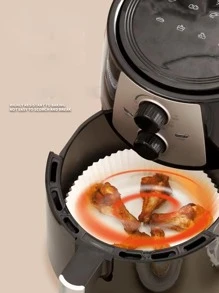 50 piezas Papel para hornear unicolor freidora - Blanco - Ver 7