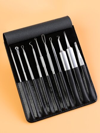 YUANDU 10pcs Stainless Steel Blackhead Acne Removal Needle Kit Tool Set,Blackhead Remover,Beauty,Skin Care Products,Spa,Self Care,Skin Care Tools,Face Care,Esthetician Supplies,Skin,Face Wash,Facial