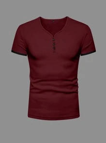 Áo thun nam cài nút nửa trơn - Màu Tím - Xem 3