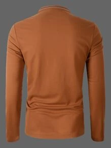 Manfinity Homme Men Striped Trim Polo Shirt - Brown - View 2