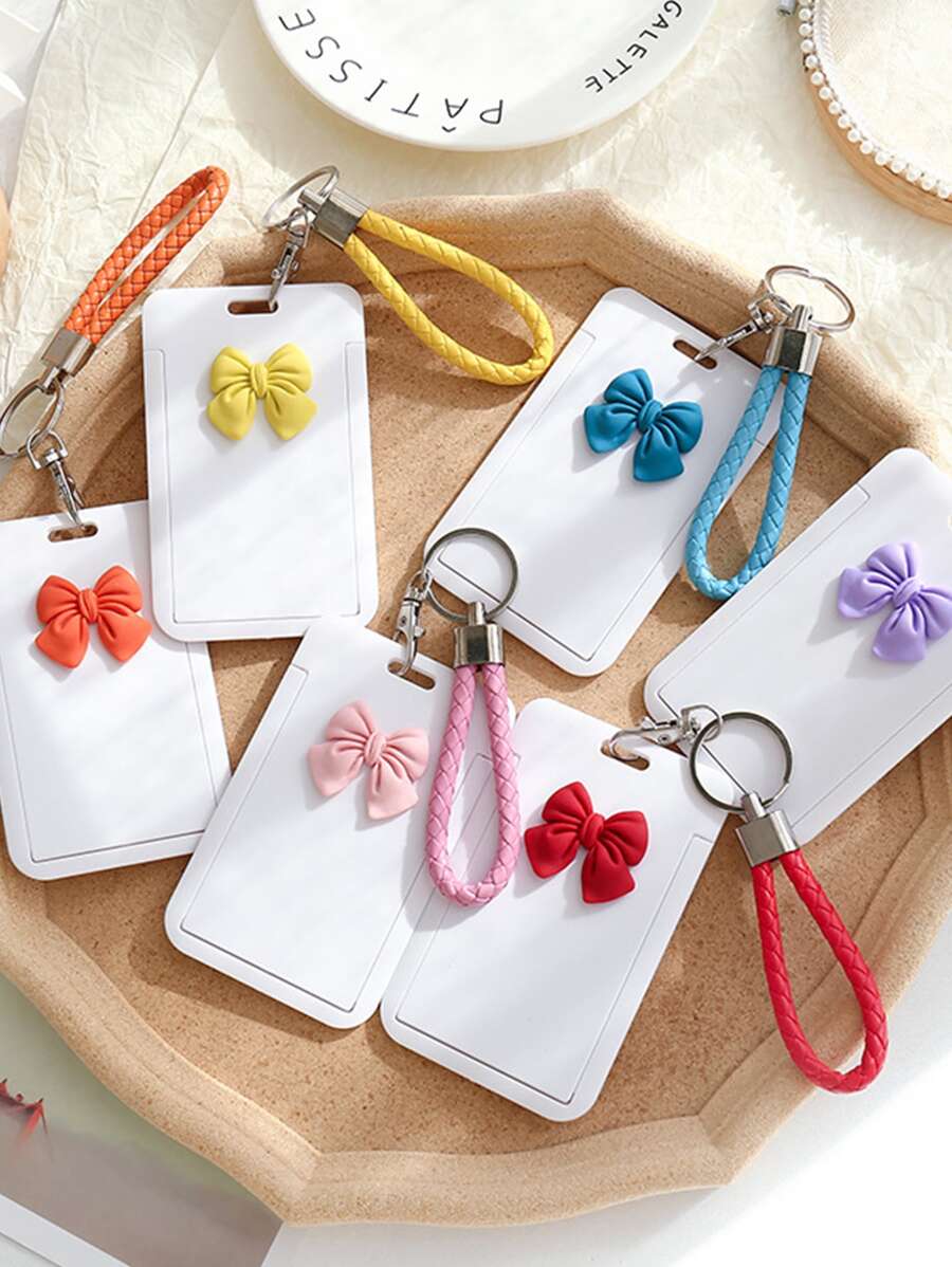 1pc Bow Decor Random Color Card Cover
