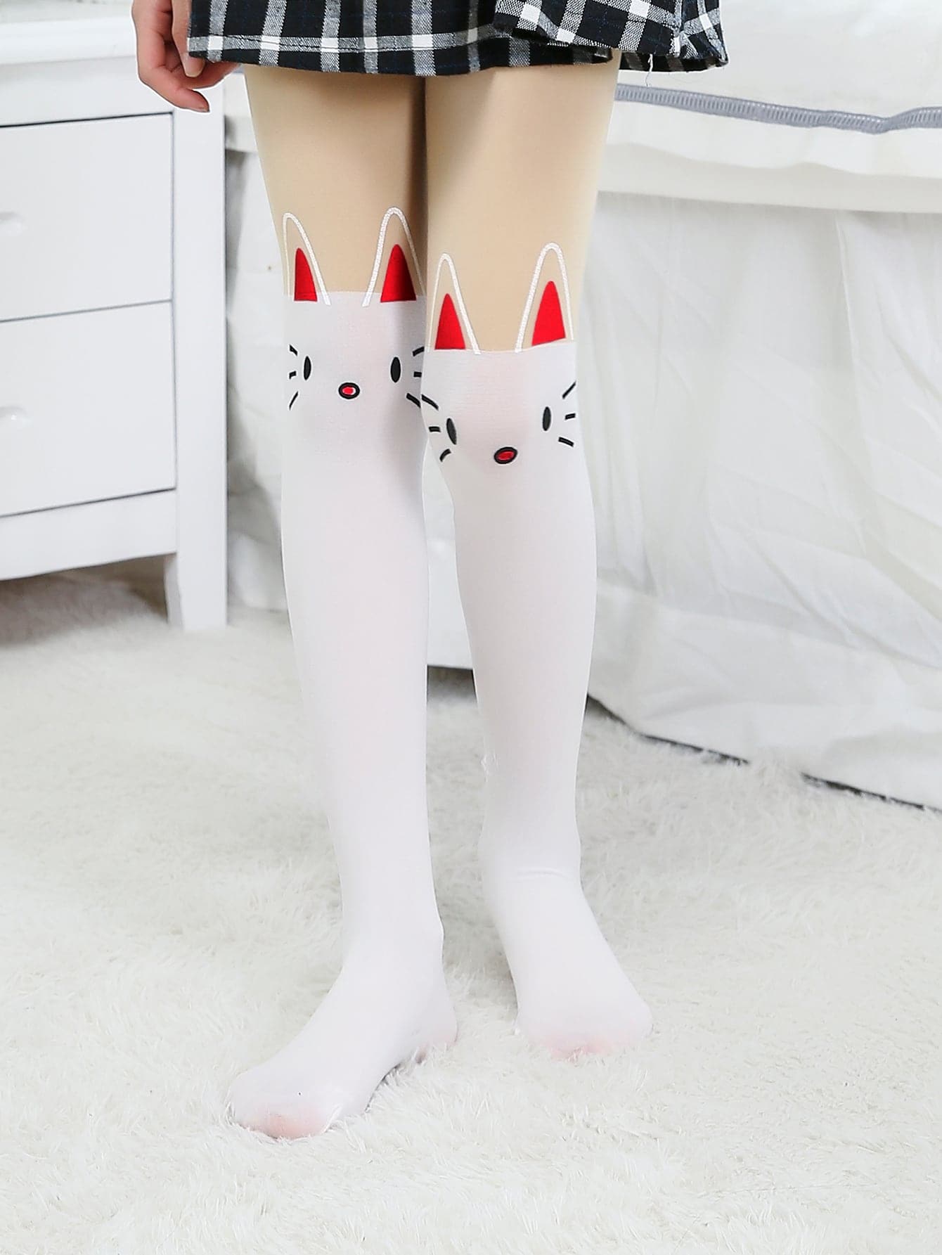 Niñas Medias con estampado de dibujos animados - Multicolor - Ver 1