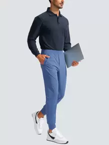 G Gradual Men Solid Slant Pocket Sports Trousers - Blue - View 6