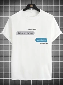 Men Slogan Graphic Tee - White - View 5