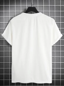 Men Slogan Graphic Tee - White - View 6