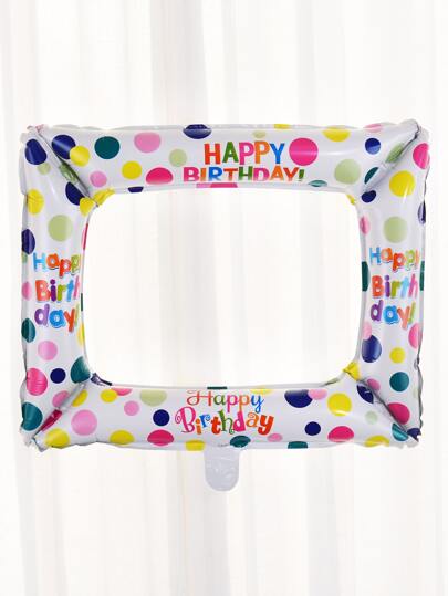 kumozawa 1 个白色生日气球相框（不含吸管）