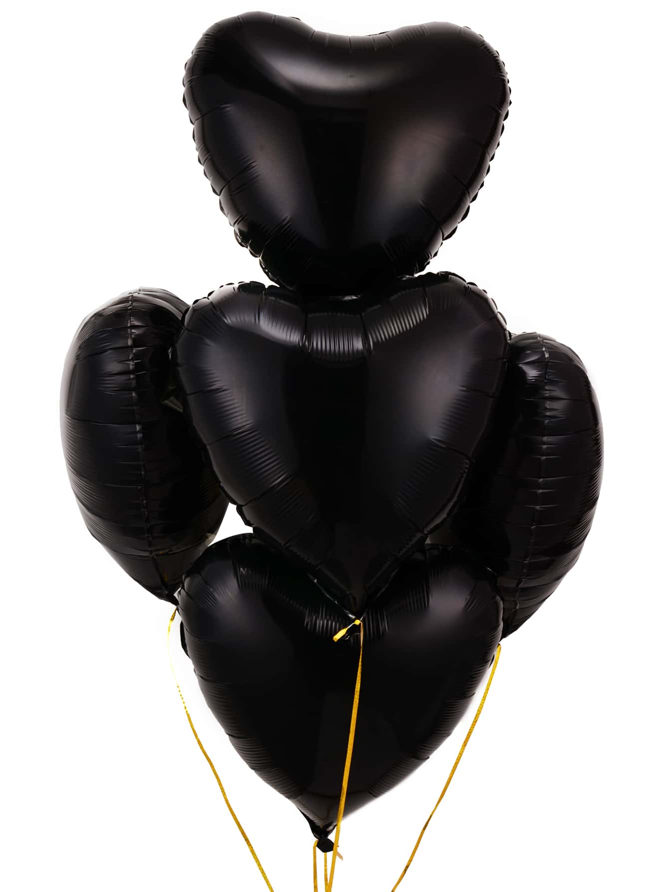 kumozawa 5pcs/Set Light Blue Heart-Shaped Balloons (Straws Not Included) - Black - View 1