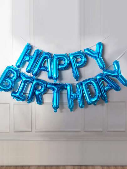 kumozawa 13pcs/Set 16 Inch Rainbow Color "Happy Birthday" Party Balloon (Straws Not Included)