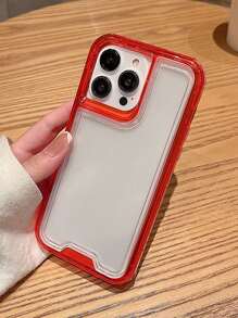 Anti-fall Clear Phone Case Compatible With iPhone15/15Plus/15Pro/15Promax - Red - View 3