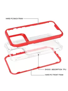 Anti-fall Clear Phone Case Compatible With iPhone15/15Plus/15Pro/15Promax - Red - View 4