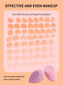 2 miếng bọt biển trang điểm với hộp lưu trữ - Màu Lilac Tím - Xem 4