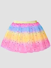 Toddler Girls Ombre Sequin Mesh Skirt - Multicolor - View 2