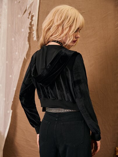 Grunge Punk Star Pattern Velvet Jacket