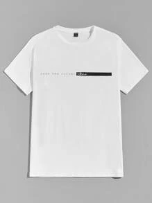 Manfinity VCAY Tops Nam Lá thư Giải trí - trắng - Xem 3