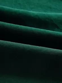 SHEIN EZwear 大碼高腰腰帶闊腿褲 - 墨綠色 - 查看 4