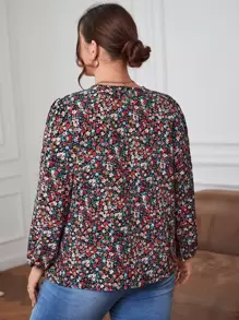 SHEIN Frenchy Áo sơ mi Plus Size Họa tiết hoa Boho - Nhiều màu - Xem 2