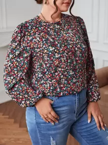 SHEIN Frenchy Áo sơ mi Plus Size Họa tiết hoa Boho - Nhiều màu - Xem 4