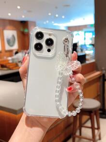 带手机挂绳透明手机壳带手带适用于 15/15Pro/15Plus/15Promax 防水防震防摔防刮 - 無色 - 查看 2