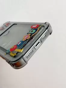Cute Monster Transparent Gray Card Case, TPU Anti-Drop Suitable For IPhone 17/17 Pro/17 Pro Max/16/16 Pro/16 Plus/16 Pro Max/16E/11/12/13/14/15/12 Mini/7P/8P - Multicolor - View 6