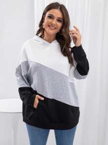 SHEIN LUNE Plus Size Cut And Sew Drop Shoulder Sweatshirt - Multicolor - View 5