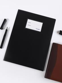 1pc Minimalist File Folder - Black - View 1
