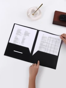 1pc Minimalist File Folder - Black - View 2
