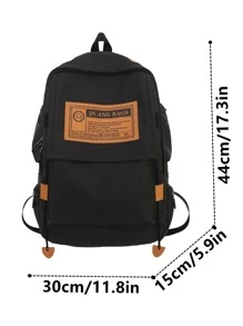 男士字母图案休闲背包，旅行书包，学院，学校万圣节圣诞节冬季圣诞礼物包男士旅行包书包背包 - 黑色 - 查看 7