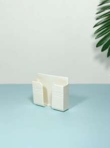 1 pieza estante de carga para teléfono móvil de montaje en pared, caja de almacenamiento de control remoto multifunción creativa blanca, estante de contenedor de cabecera para cargar - Blanco - Ver 7