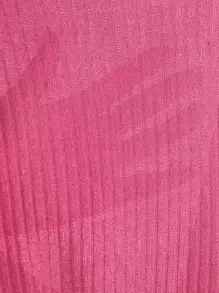SHEIN EZwear Lettuce Trim Colorblock Halter  Top - Pink - View 7