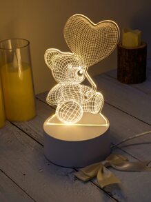 1 pieza Iluminación oso de dibujos animados en forma de - Amarillo - Ver 1