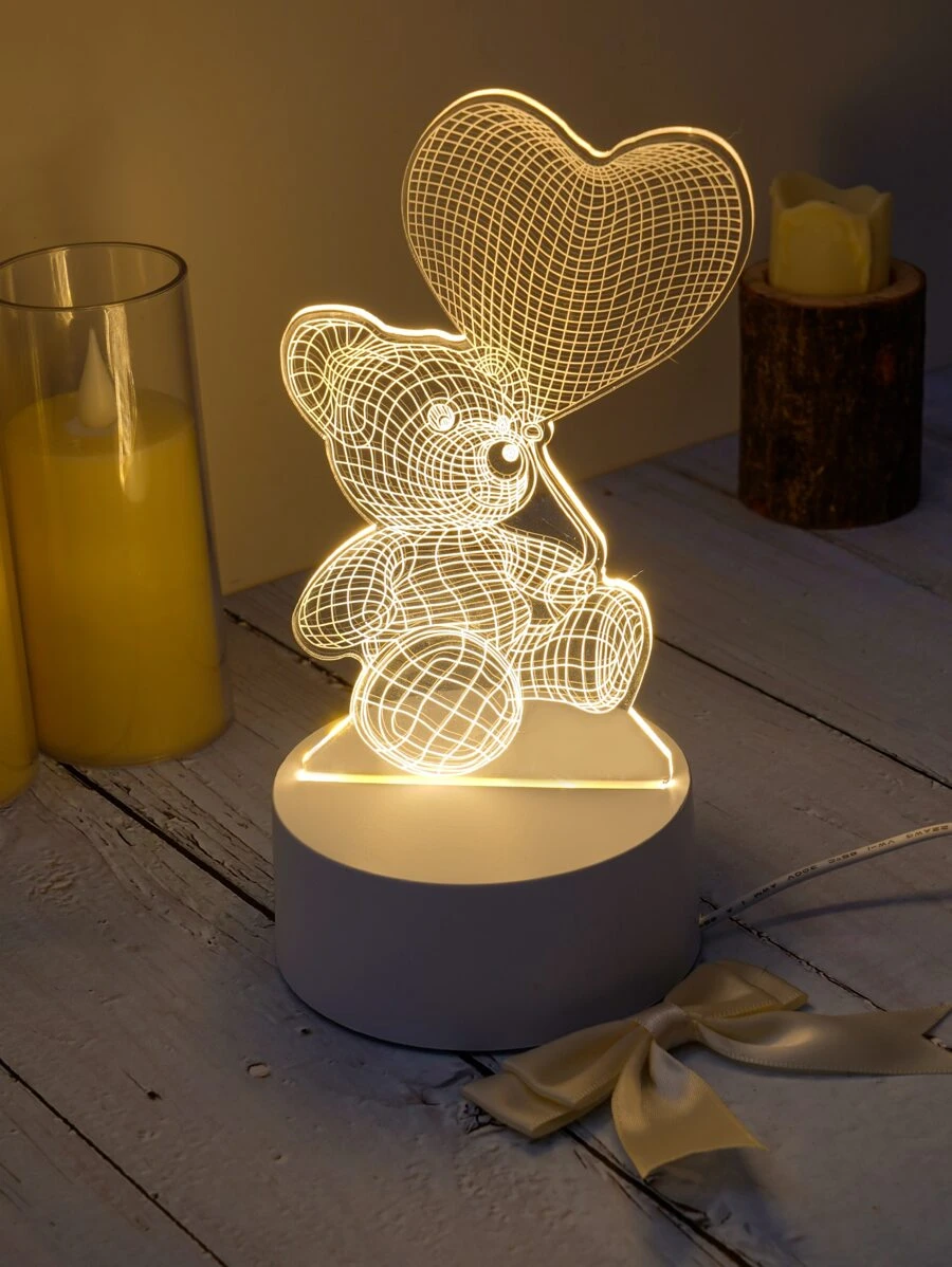 1 pieza Iluminación oso de dibujos animados en forma de - Amarillo - Ver 1