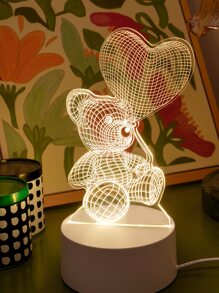 1 pieza Iluminación oso de dibujos animados en forma de - Amarillo - Ver 4