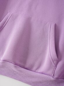 SHEIN EZwear Quần áo thể thao nữ Dây kéo Túi Hoa Loại bướm Giải trí - Màu Lilac Tím - Xem 4