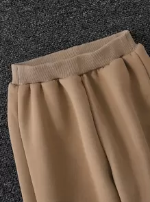 SHEIN Chàng trai trẻ Kẻ sọc Túi Kép Áo khoác & Quần nỉ Không có áo len - Nhiều màu - Xem 3