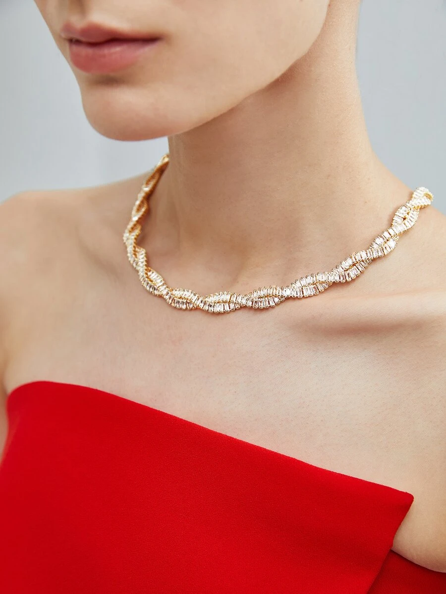 MOTF PREMIUM 方晶鋯石裝飾項鍊 - 金黃色 - 查看 1