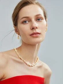 MOTF PREMIUM 方晶鋯石裝飾項鍊 - 金黃色 - 查看 3